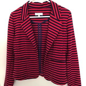 [MUST GO] Red & Navy Bar Coat